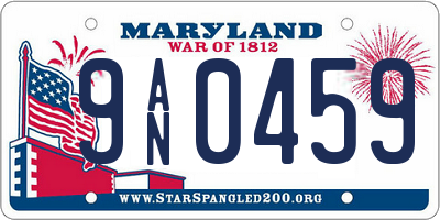 MD license plate 9AN0459