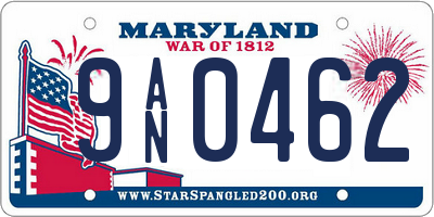 MD license plate 9AN0462