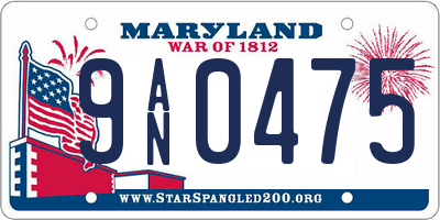 MD license plate 9AN0475