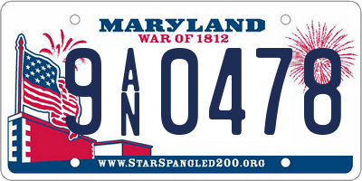 MD license plate 9AN0478