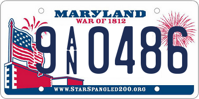 MD license plate 9AN0486