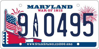 MD license plate 9AN0495