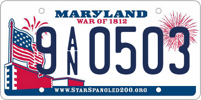 MD license plate 9AN0503