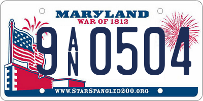 MD license plate 9AN0504