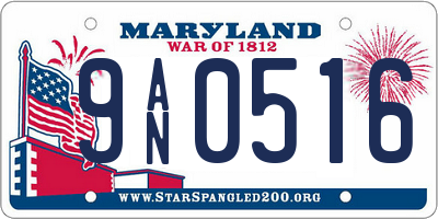 MD license plate 9AN0516