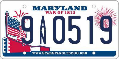 MD license plate 9AN0519