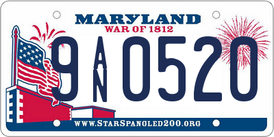 MD license plate 9AN0520