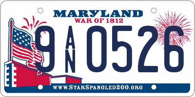 MD license plate 9AN0526