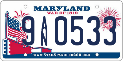 MD license plate 9AN0533