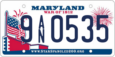 MD license plate 9AN0535
