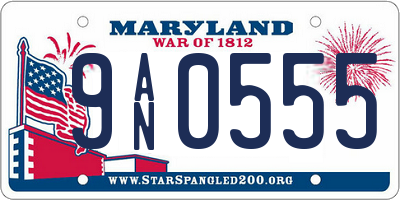 MD license plate 9AN0555