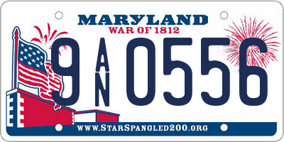 MD license plate 9AN0556