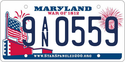 MD license plate 9AN0559