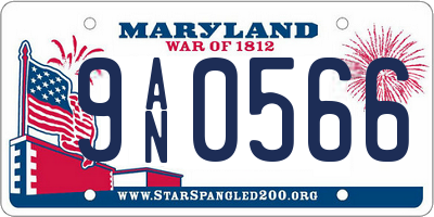 MD license plate 9AN0566