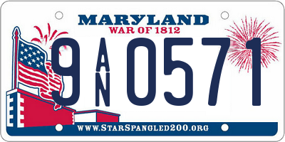MD license plate 9AN0571