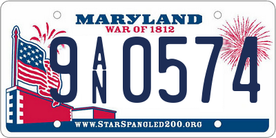 MD license plate 9AN0574