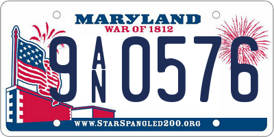MD license plate 9AN0576