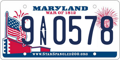 MD license plate 9AN0578