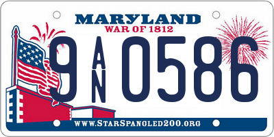 MD license plate 9AN0586