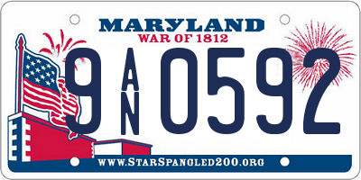 MD license plate 9AN0592