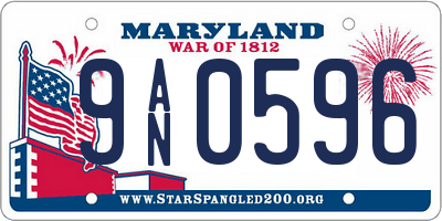 MD license plate 9AN0596