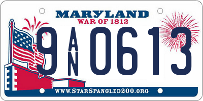 MD license plate 9AN0613