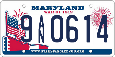 MD license plate 9AN0614
