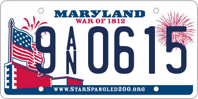 MD license plate 9AN0615