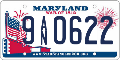 MD license plate 9AN0622