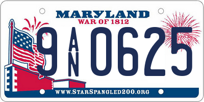 MD license plate 9AN0625