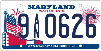 MD license plate 9AN0626