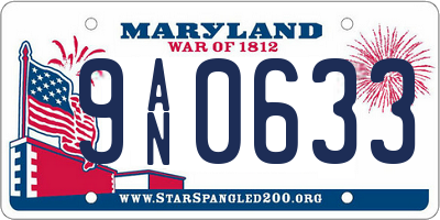 MD license plate 9AN0633