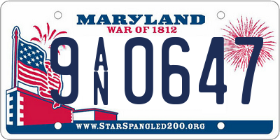 MD license plate 9AN0647