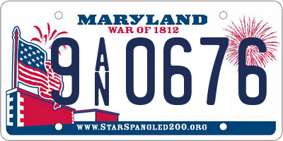 MD license plate 9AN0676