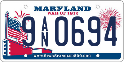 MD license plate 9AN0694
