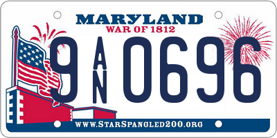 MD license plate 9AN0696