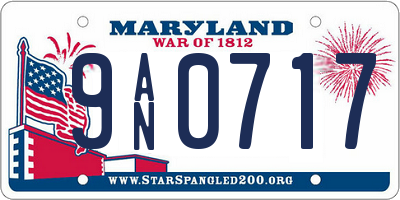 MD license plate 9AN0717