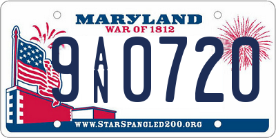 MD license plate 9AN0720