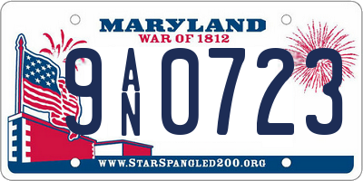 MD license plate 9AN0723