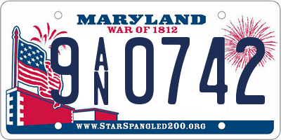 MD license plate 9AN0742