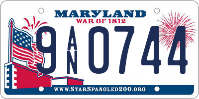 MD license plate 9AN0744