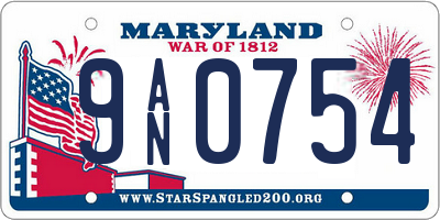 MD license plate 9AN0754