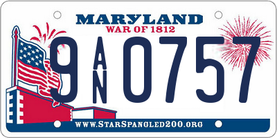 MD license plate 9AN0757