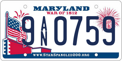 MD license plate 9AN0759