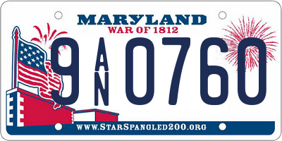 MD license plate 9AN0760
