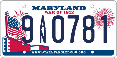 MD license plate 9AN0781