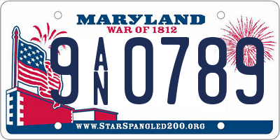 MD license plate 9AN0789