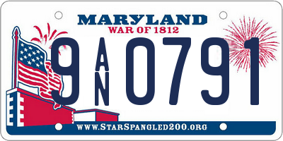 MD license plate 9AN0791
