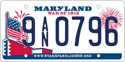 MD license plate 9AN0796