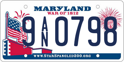 MD license plate 9AN0798